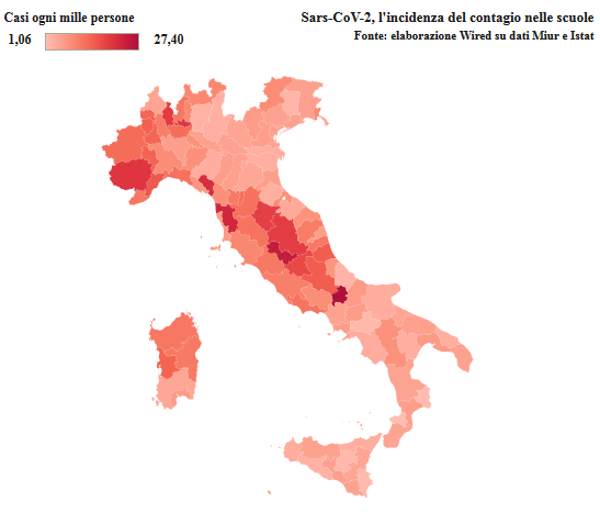 contagi scuola italia